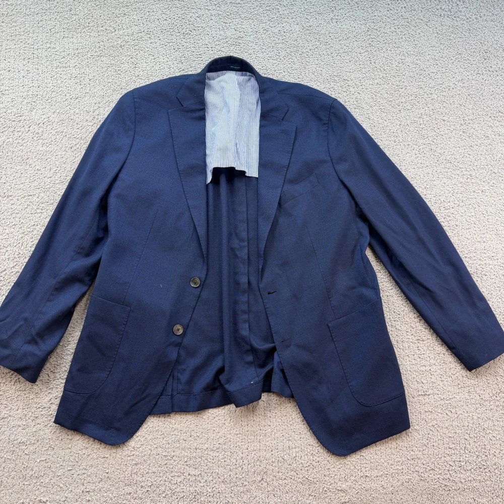 Peter Millar Crown Crafted The Excursionist Flex Blazer Navy Blue Wool 42 Coat